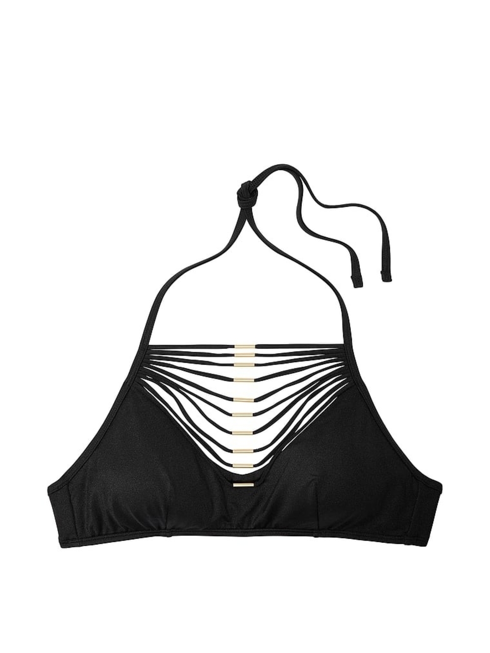 Victoria's Secret Black Strappy High-Neck Bikini Top